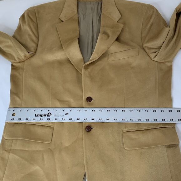 Polo University Club Ralph Lauren Blazer 43 Reg Tan Faux Suede Sport Coat Jacket - Picture 11 of 13
